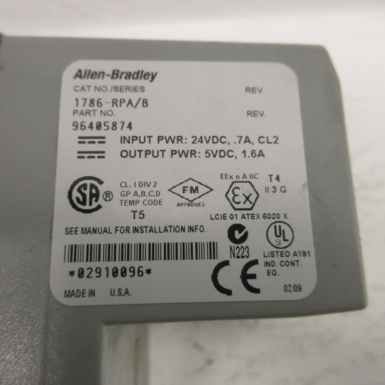 Allen Bradley 1786-RPA Ser B ControlNet Repeater Adapter 1786RPA/B 96405874 AB (AH1077-1)