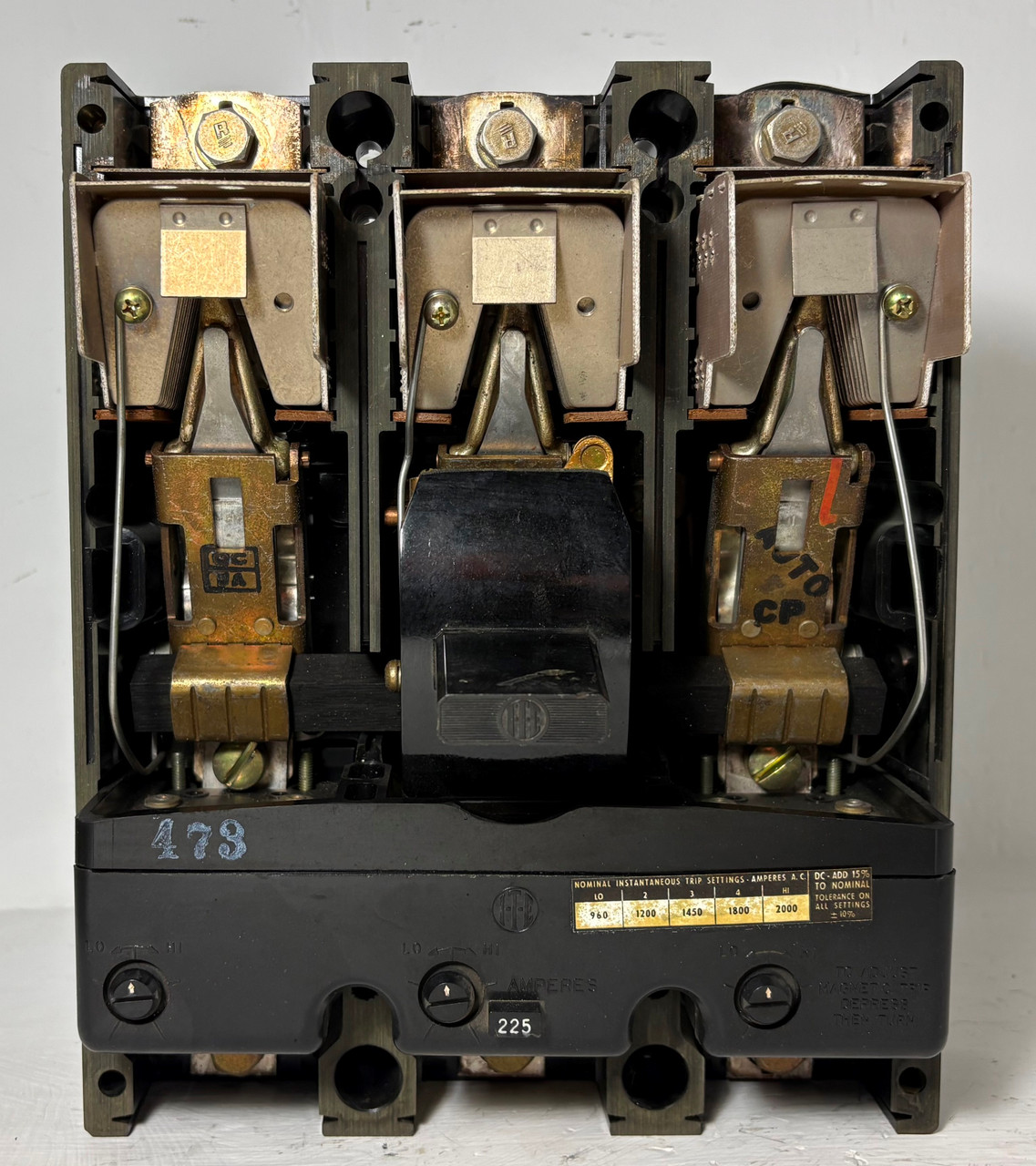 I-T-E JL3A225 225A Circuit Breaker w/ 225 Amp Trip JL Frame Type ETI 600V 3P ITE (EM5856-2)