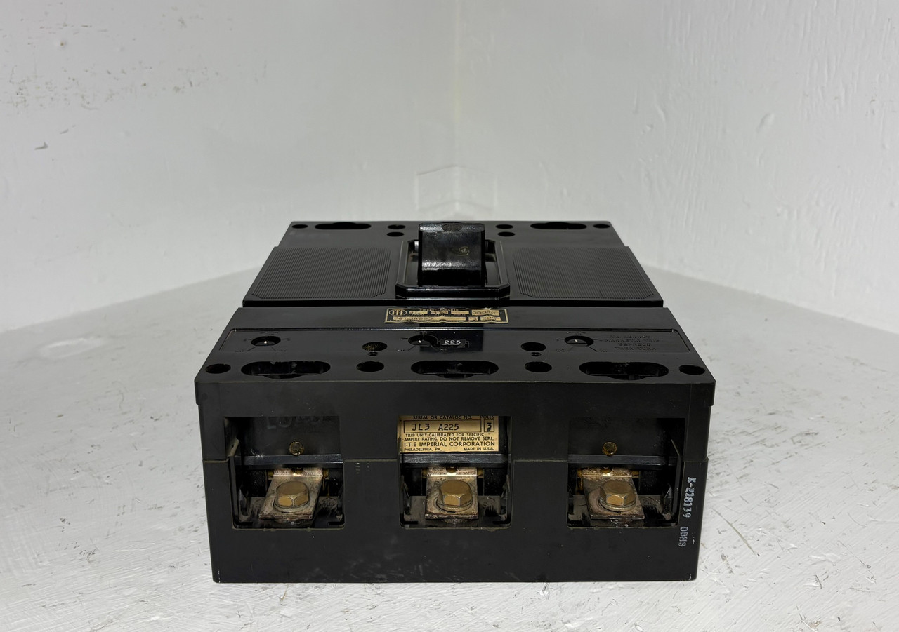 I-T-E JL3A225 225A Circuit Breaker w/ 225 Amp Trip JL Frame Type ETI 600V 3P ITE (EM5856-2)