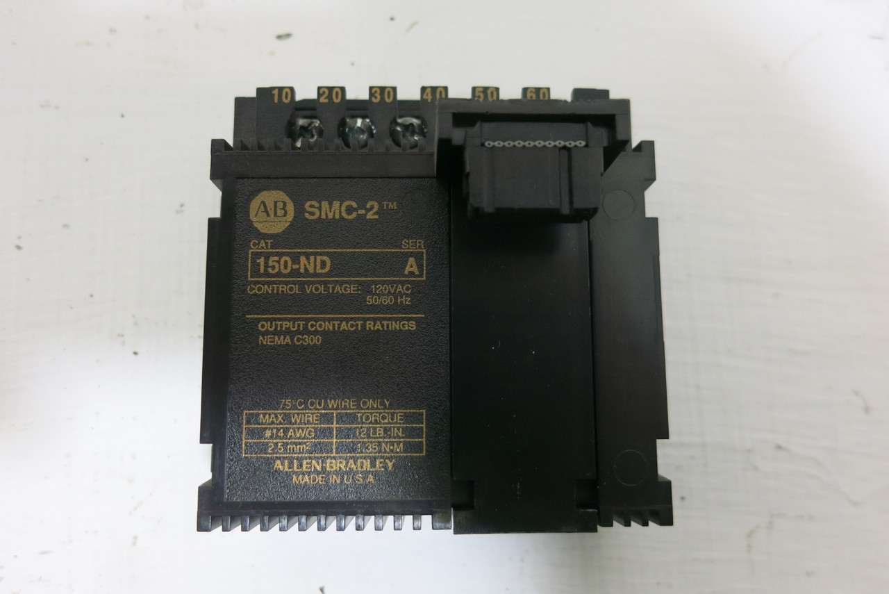 Allen Bradley 150-A16NB Soft Starter SMC-2 10HP 16A 460V 3PH 120V Ser. A (BJ1093-1)