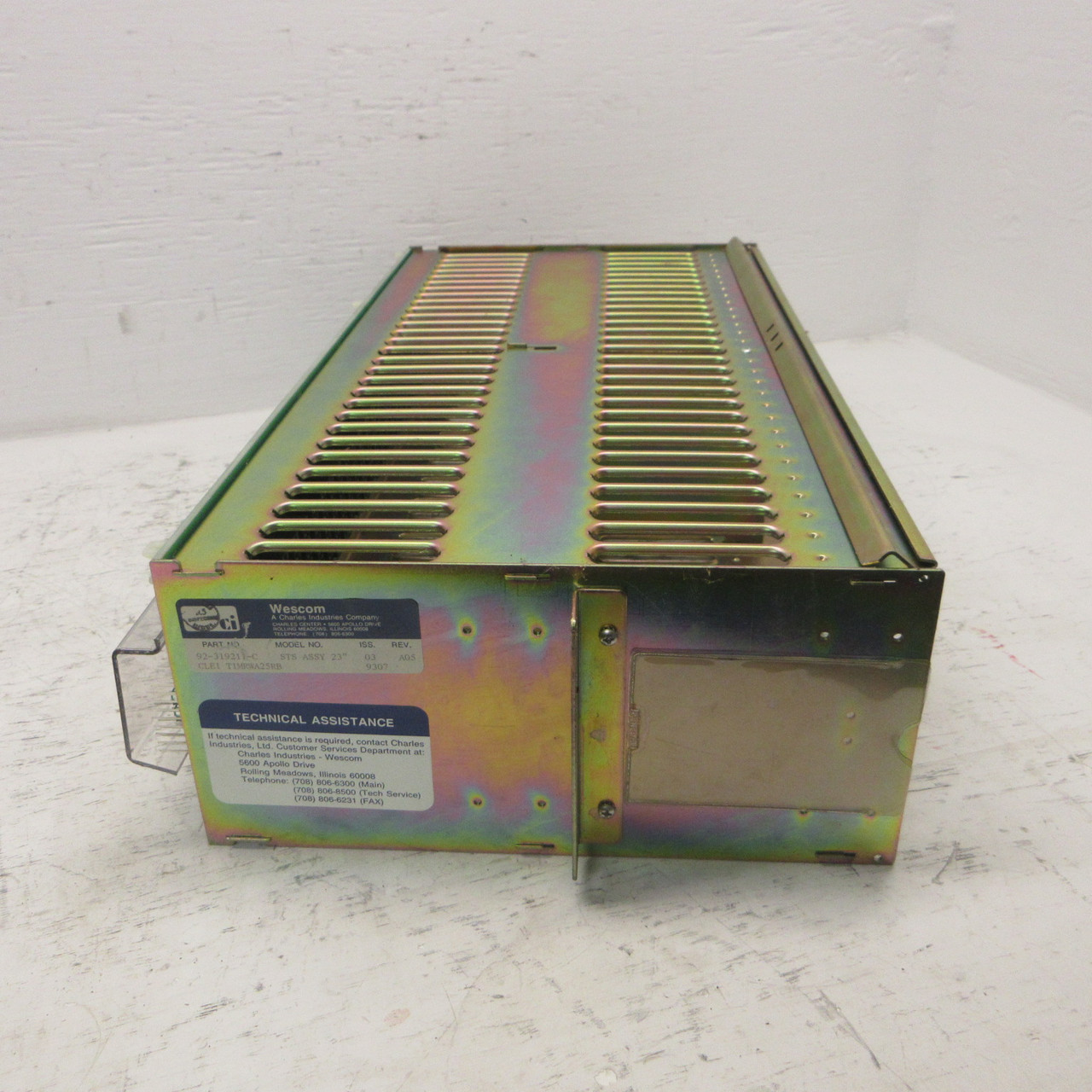 Wescom 92-319211-C Module Rack STS Assy 23" Issue 03 Rev A05 CLEI TIMRWA25RB (AH1092-2)