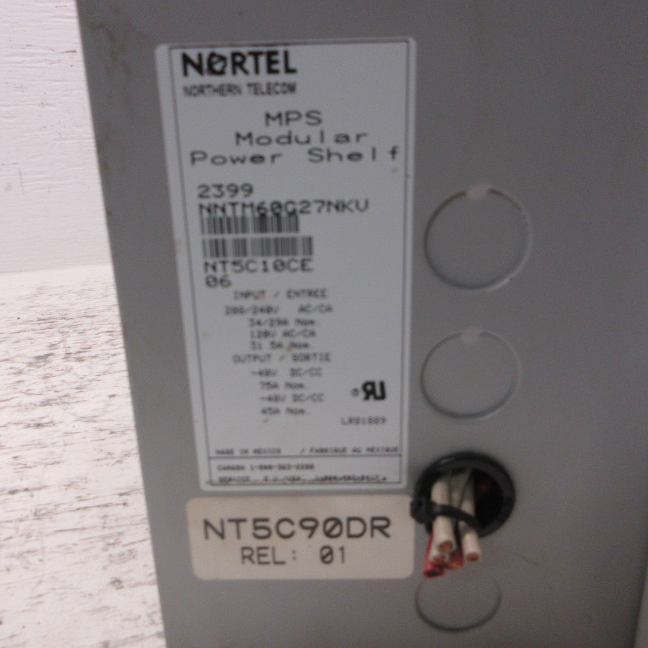 Nortel Northern Telecom NT5C10CE 06 MPS Modular Power Shelf NT5C90DR Rel: 01 (AH1091-1)
