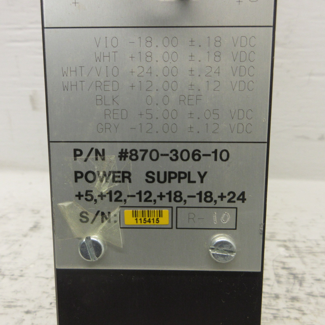 Emerson 870-306-10 Power Supply 400W 35A 100-240 VAC Input 5/12/18/24 VDC Output (AH1097-3)