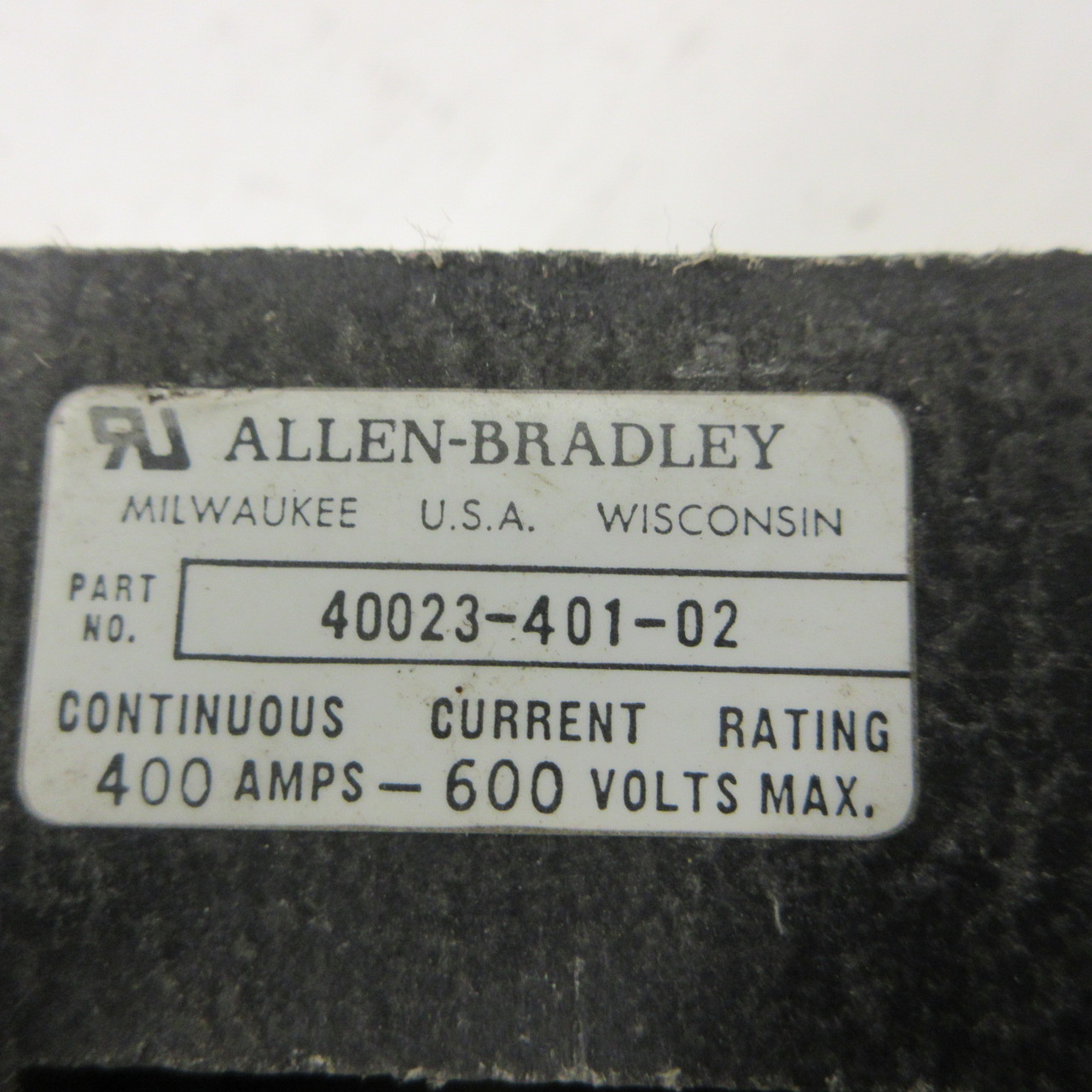 Allen Bradley 40023-401-02 Fuse Holder Block 600V 400A Mountable 600VAC 400 Amp (AH1104-2)