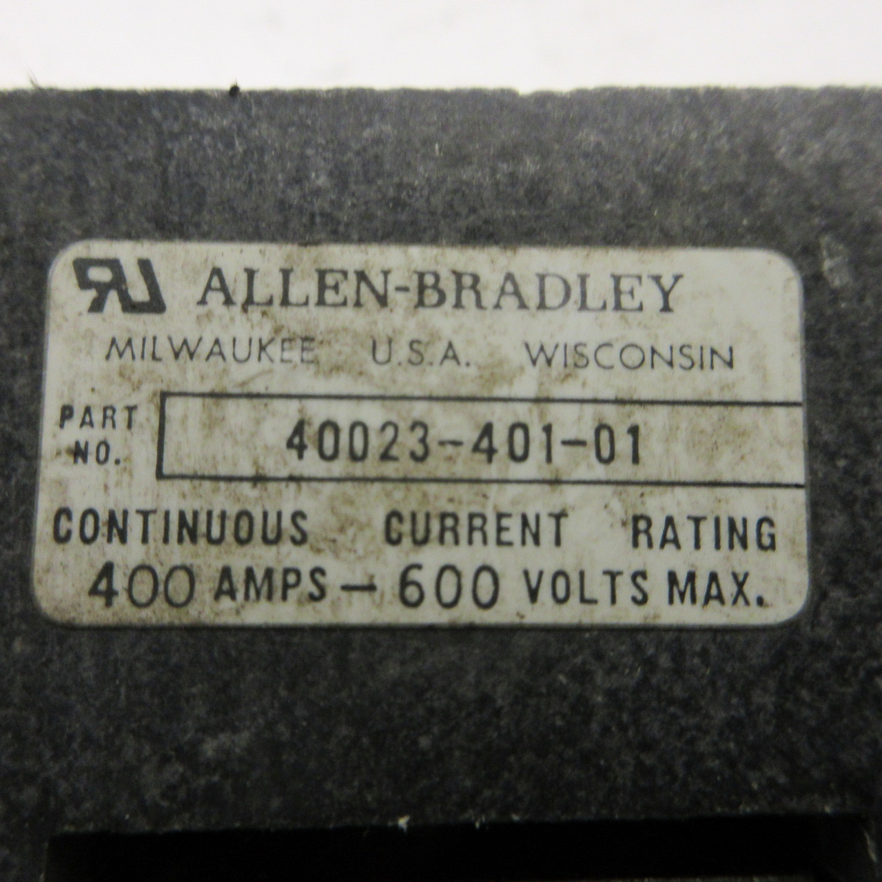 Allen Bradley 40023-401-01 Fuse Holder Block 600V 400A Mountable 600VAC 400 Amp (AH1103-1)
