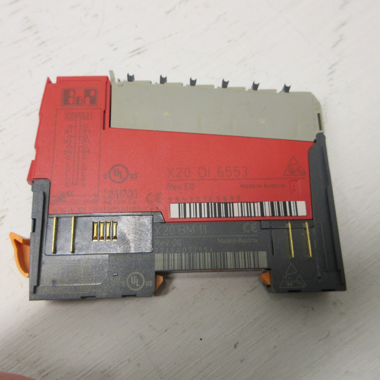B&R Automation X20 DI 6553 Rev. E0 Digital Input Module PLC w/ X20 BM 11 Rev. G0 (AH1105-4)