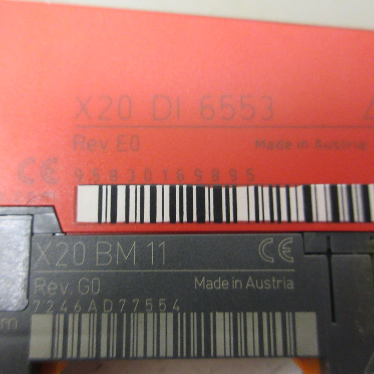 B&R Automation X20 DI 6553 Rev. E0 Digital Input Module PLC w/ X20 BM 11 Rev. G0 (AH1105-4)