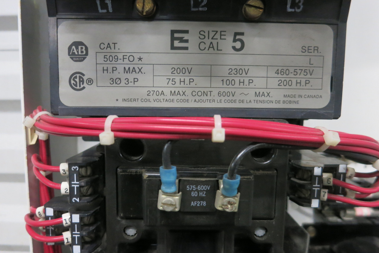 Allen Bradley 2100 Centerline 400A Fusible Size 5 Starter 52" MCC Bucket 400 Amp (BJ1096-1)