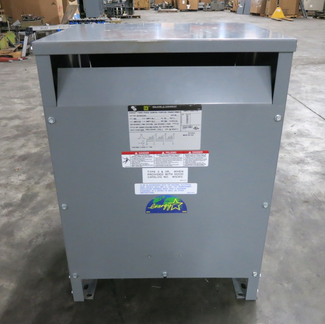 Square D 30 kVA 480 Delta to 208Y/120 V 3PH Transformer 30T3HCUEE 480V 208 30T3H (DW8040-2)