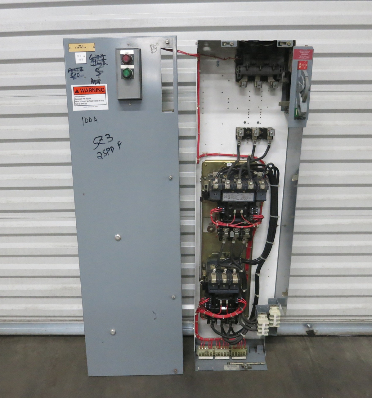 Image of Allen Bradley 2100 Size 3 2 Speed Reversing Starter 100A Fusible 52" MCC Bucket