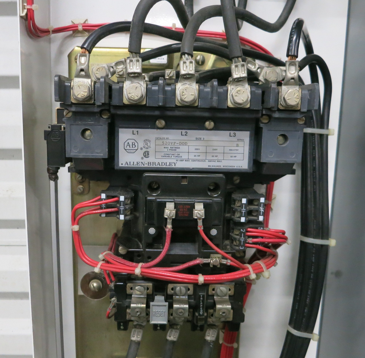 Allen Bradley 2100 Size 3 2 Speed Reversing Starter 100A Fusible 52" MCC Bucket (BJ1097-3)