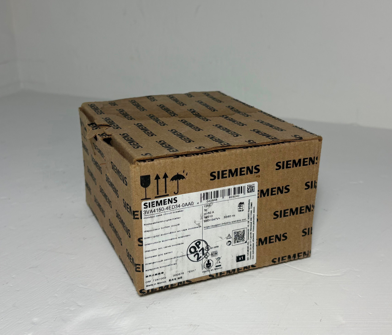 NEW Siemens 3VA4 125A Circuit Breaker w/ 50 Amp Trip 3VA4150-4ED34-0AA0 125S NIB (EM5871-1)