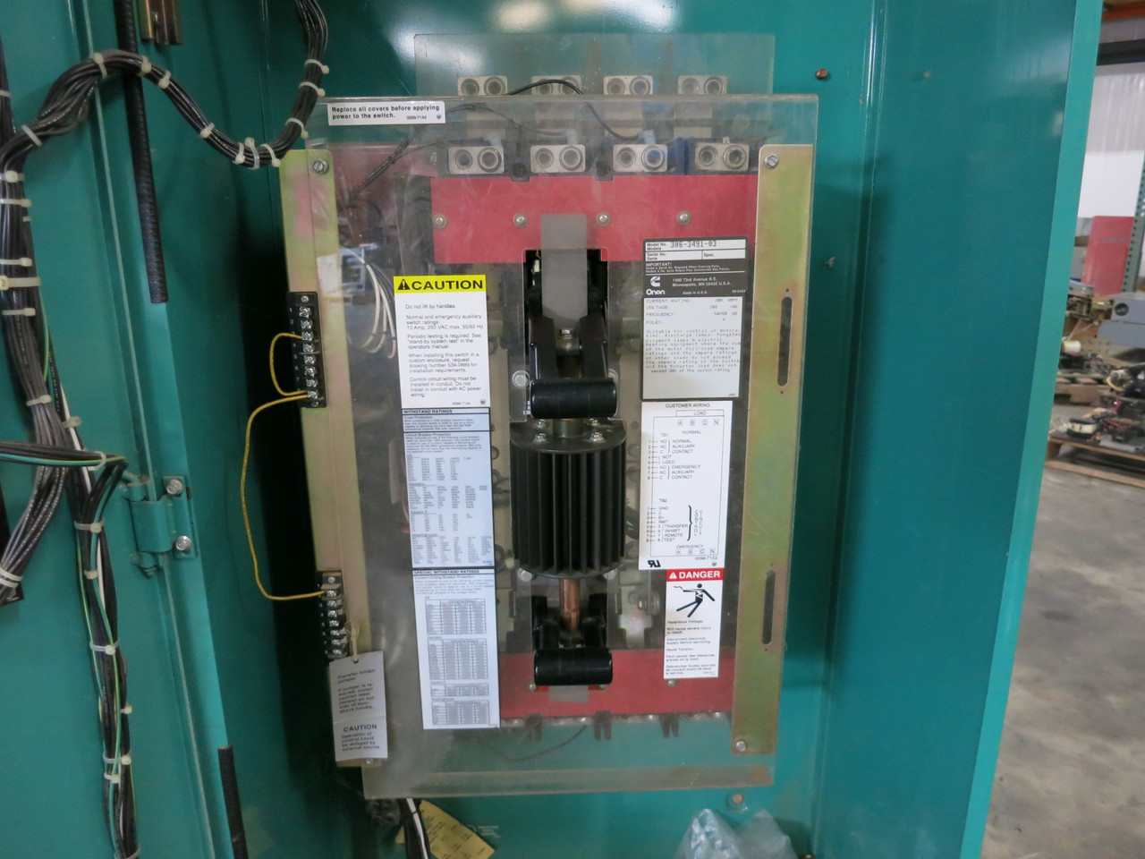 Onan OT-300-13186J 300A 208V Transfer Switch 300 Amp 208 VAC 3PH ATS 306-3491-03 (DW8042-1)