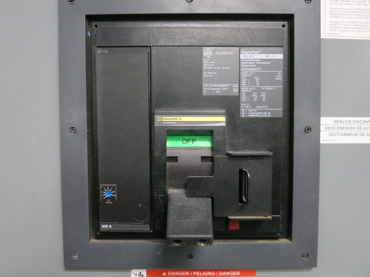 NEW Square D QED 800A Main Breaker Switchboard 3Ph 4W 208/120V 800 Amp MGF36800 (DW8049-1)