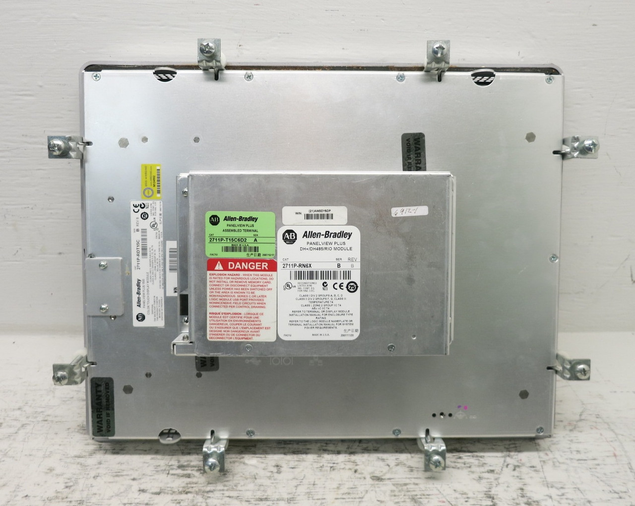 Allen Bradley 2711P-T15C6D2 Ser A PanelView Plus 1500 Touch HMI 2711P-RN6X (DW8047-1)