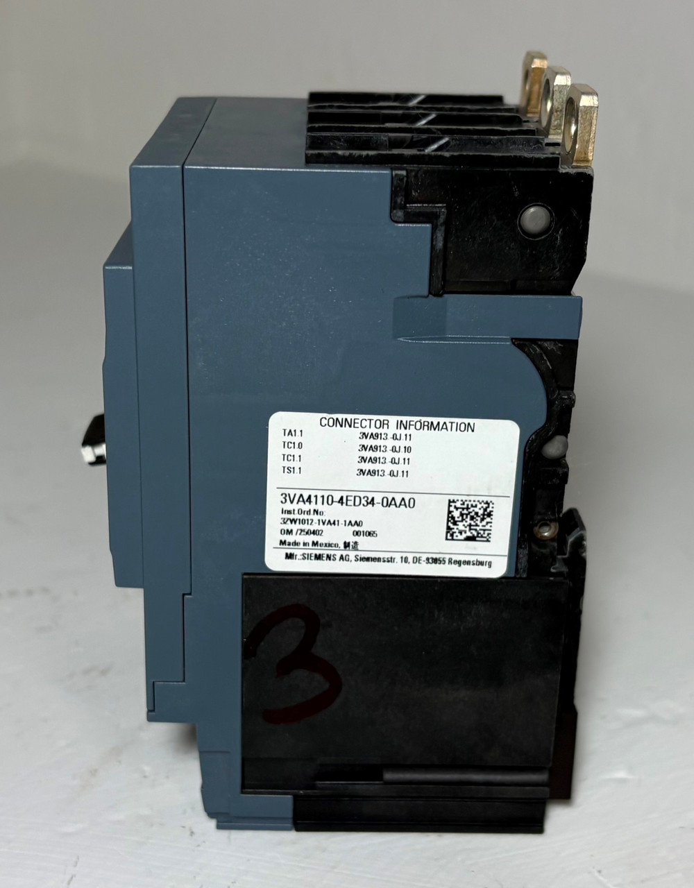 NEW Siemens 3VA4 125A Circuit Breaker w 100 Amp Trip 3VA4110-4ED34-0AA0 125S NNB (EM5880-1)