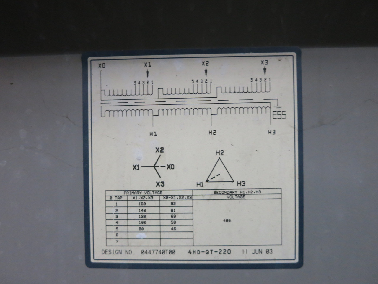 Hevi-Duty 50 kVA 120Y/69 - 480 Delta 3PH Step-Up Transformer T1950H50S 120V 480V (EBI2378-1)