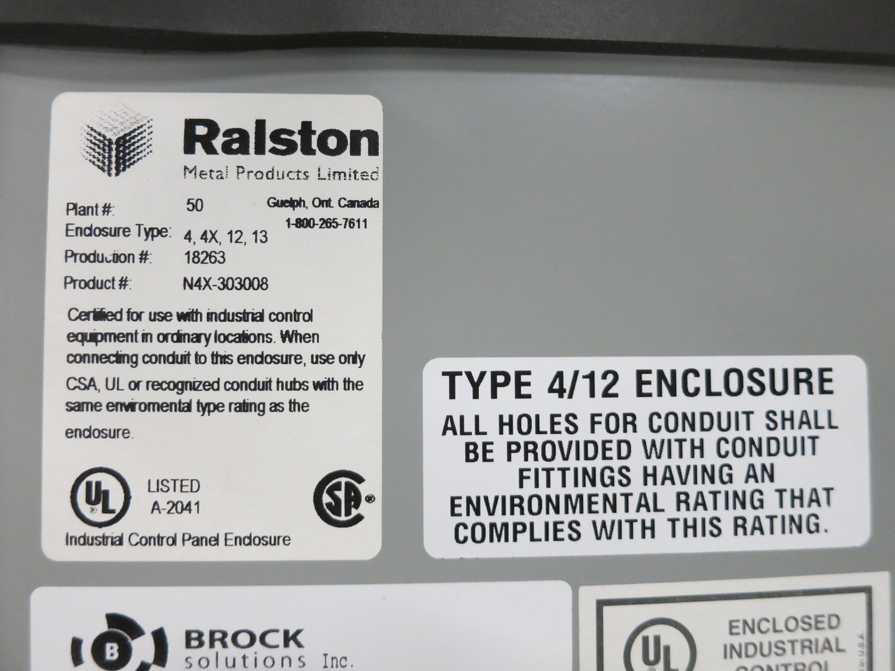 NEW Ralston N4X-303008 Industrial Control Panel Enclosure 30x30x8 4X , 12 , 13 (DW8069-1)