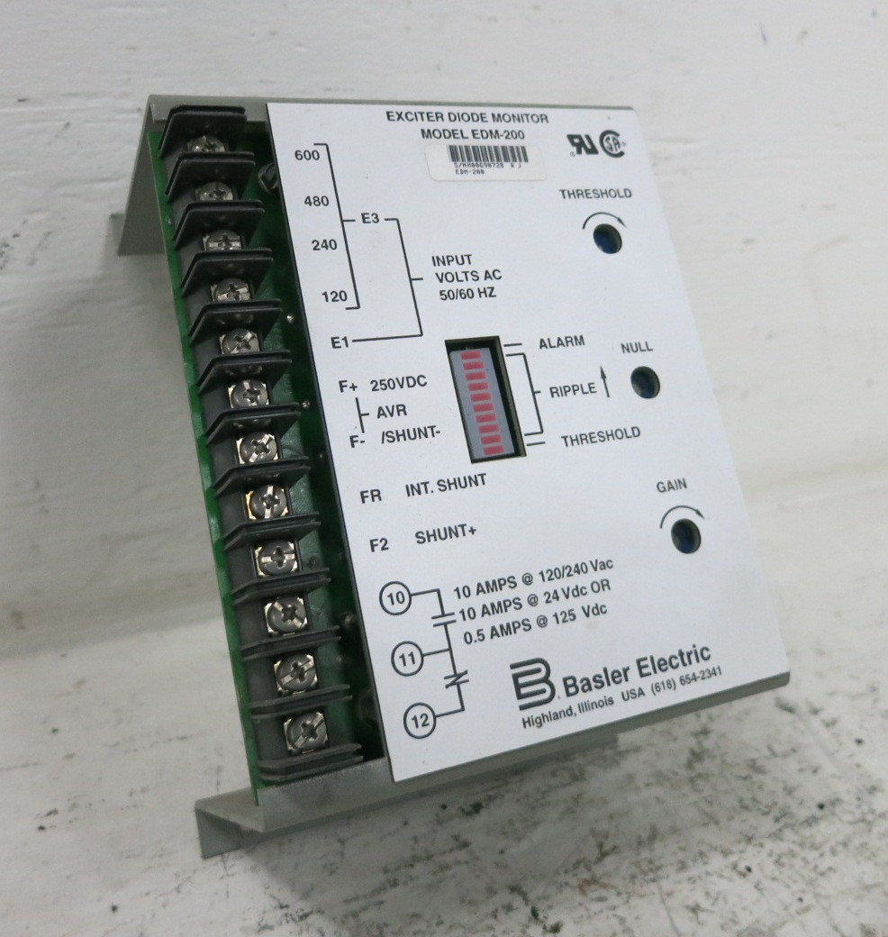 Basler Electric EDM-200 Exciter Diode Monitor Module Relay EDM200 ...