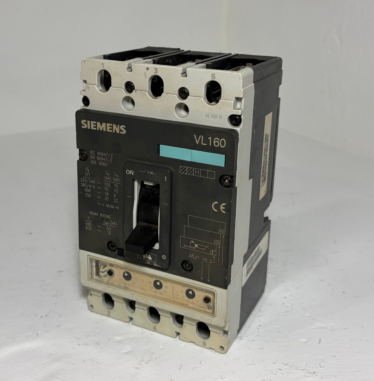 Image of Siemens VL160 63A Circuit Breaker 3VL2716-2AA31-0AA0 480/600V 3 Pole 63 Amp