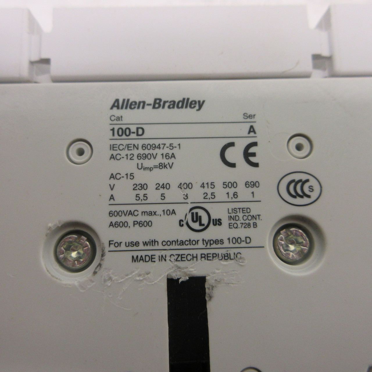 Allen Bradley 300-E0*930 Size 4 Motor Contactor 100 HP 600VAC 135A 3PH 300-E0930 (AH1126-1)