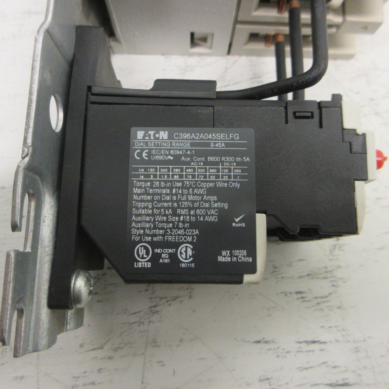 Cutler-Hammer Eaton AN14GN0 Size 2 Starter 25HP 45A 120V Coil w/ C396A2A045SELFG (AH1125-7)