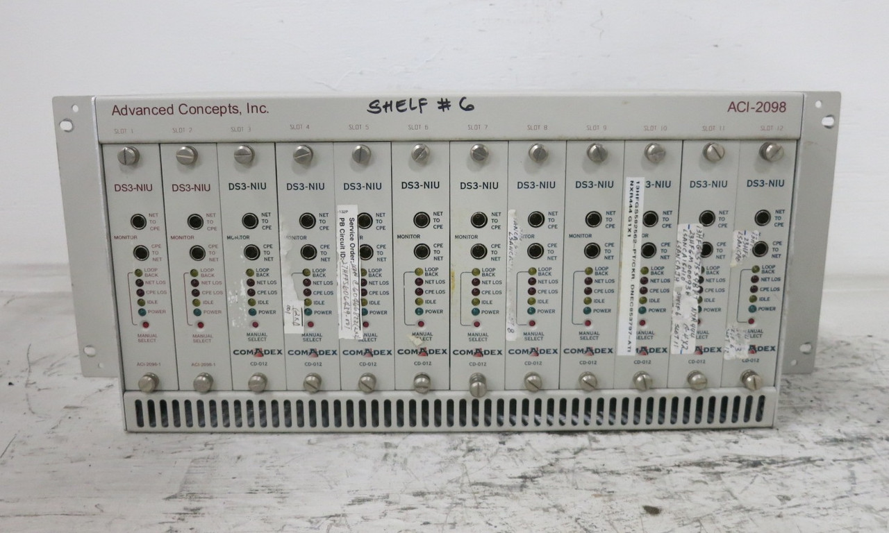 Advanced Concepts ACI-2098 12 Module Housing Slot Chassis DS3-NIU Comadex CD-012 (DW8083-1)