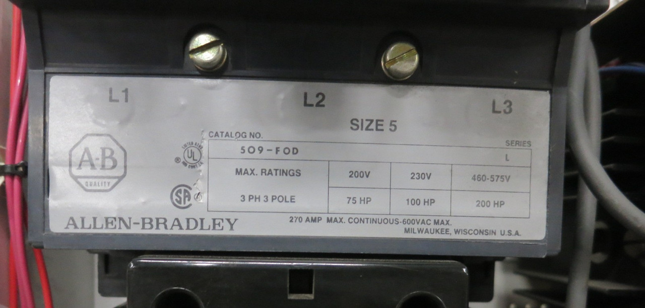 Allen Bradley 2100 Centerline 59" Size 5 Starter 200 Amp Fusible MCC Bucket Sz5 (BJ1106-2)