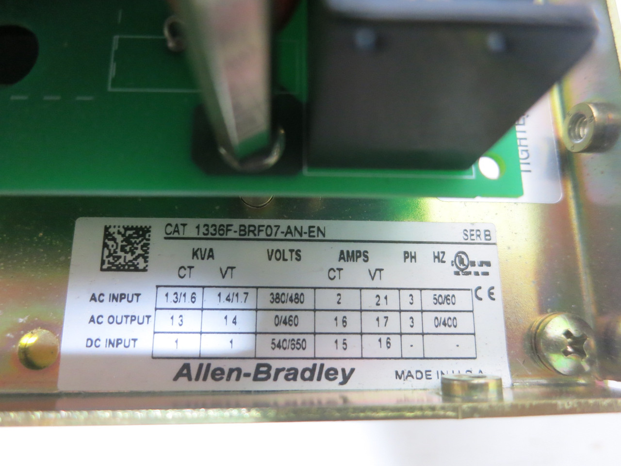 Allen Bradley 1336F-BRF07-AN-EN .75 HP AC VS Drive 1336 Plus Ser.B 480V (BJ1107-3)