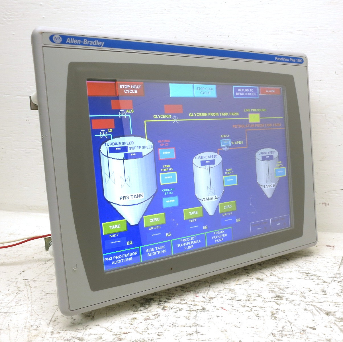 Image of Allen Bradley 2711P-RDT15C PanelView Plus 1500 Touch Terminal 2711P-RP2X Logic