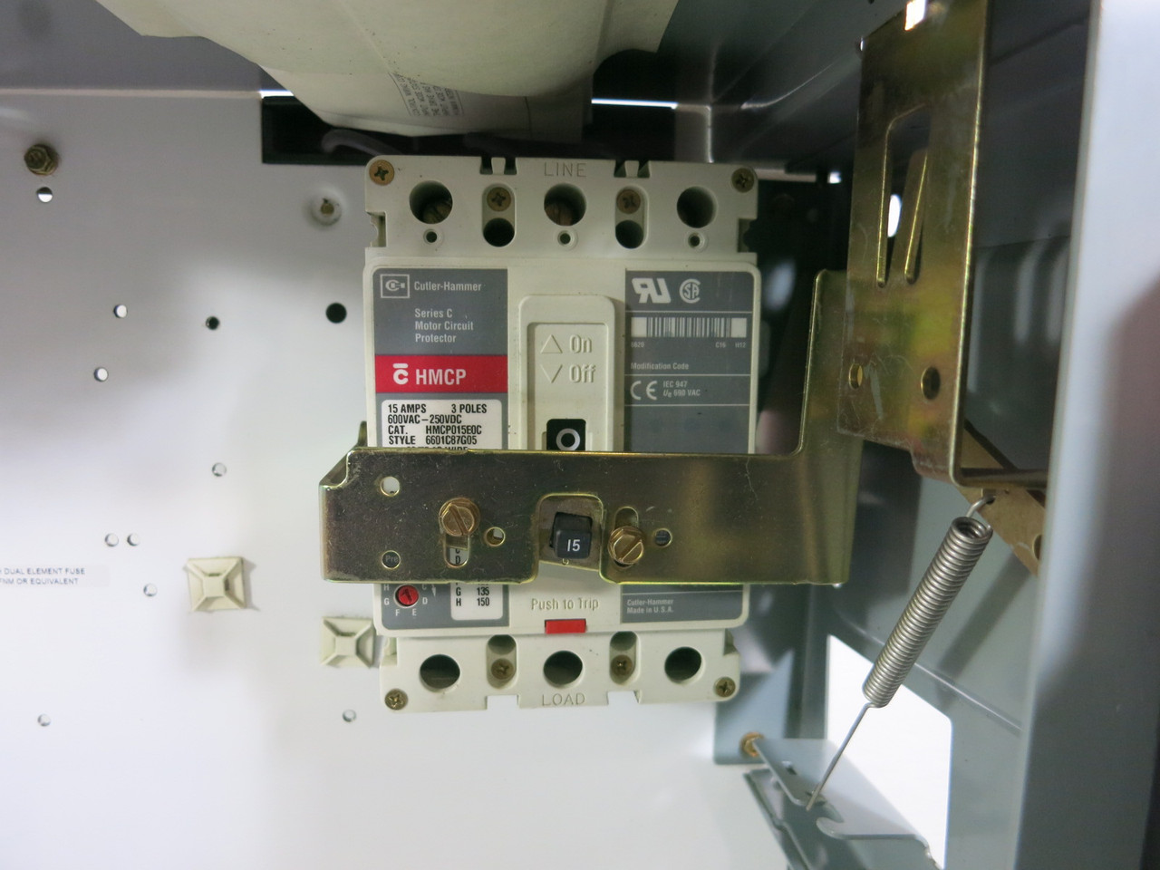 Allen Bradley 2100 Centerline 15A Breaker Feeder 26" MCC Bucket 15 Amp HMCP (BJ1109-3)