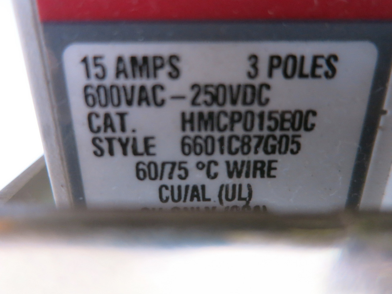 Allen Bradley 2100 Centerline 15A Breaker Feeder 26" MCC Bucket 15 Amp HMCP (BJ1109-3)