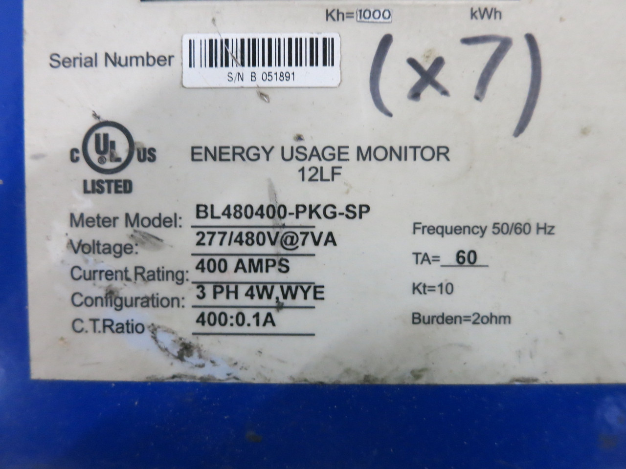IMS BL480-400-PKG-SP Blue Series 2000 Energy Usage Meter 480V 400A 3PH 4W (DW8114-1)