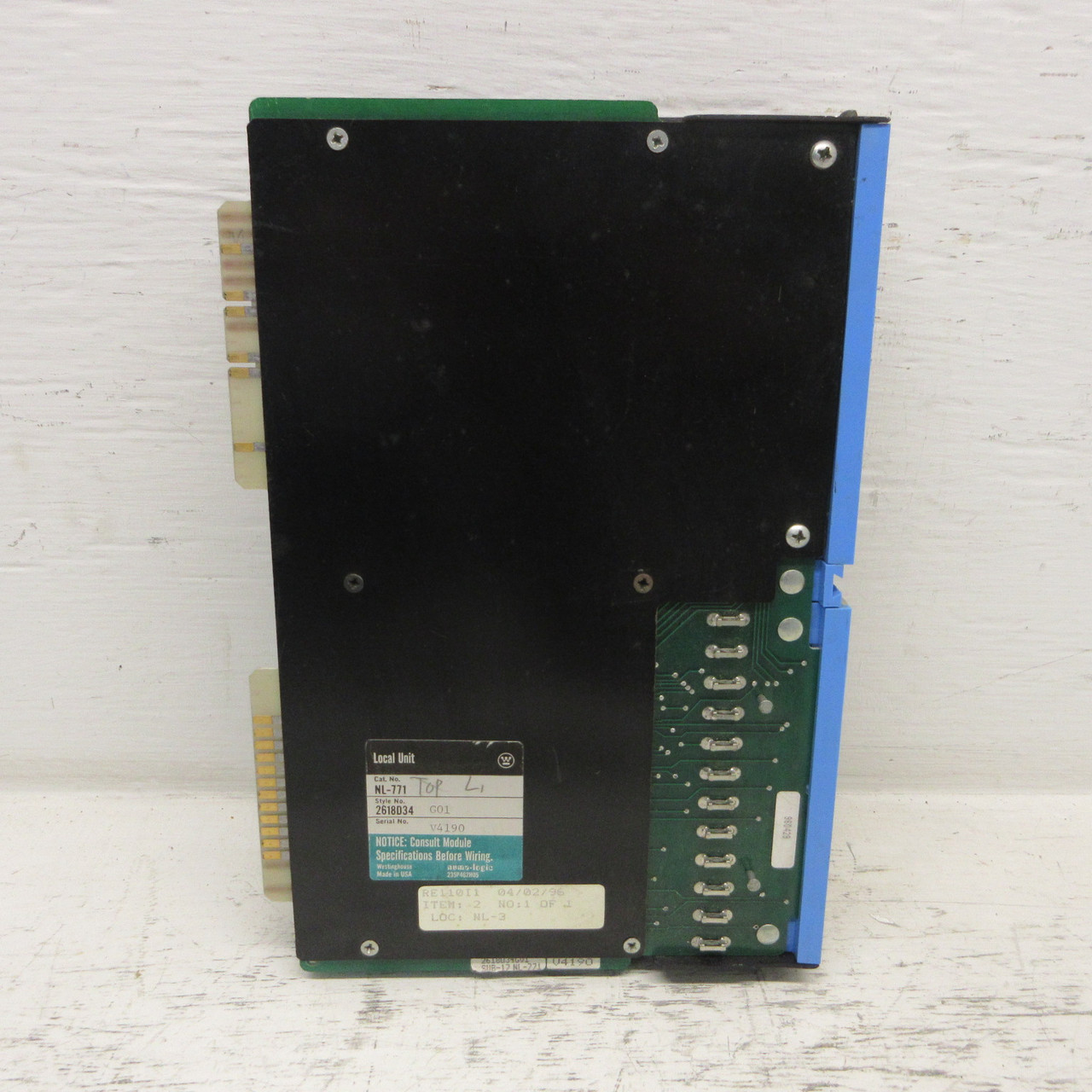 Westinghouse Numa Logic NL-771 Local Unit Style: 2618D34 G01 PLC Board NL NL771 (AH1164-1)