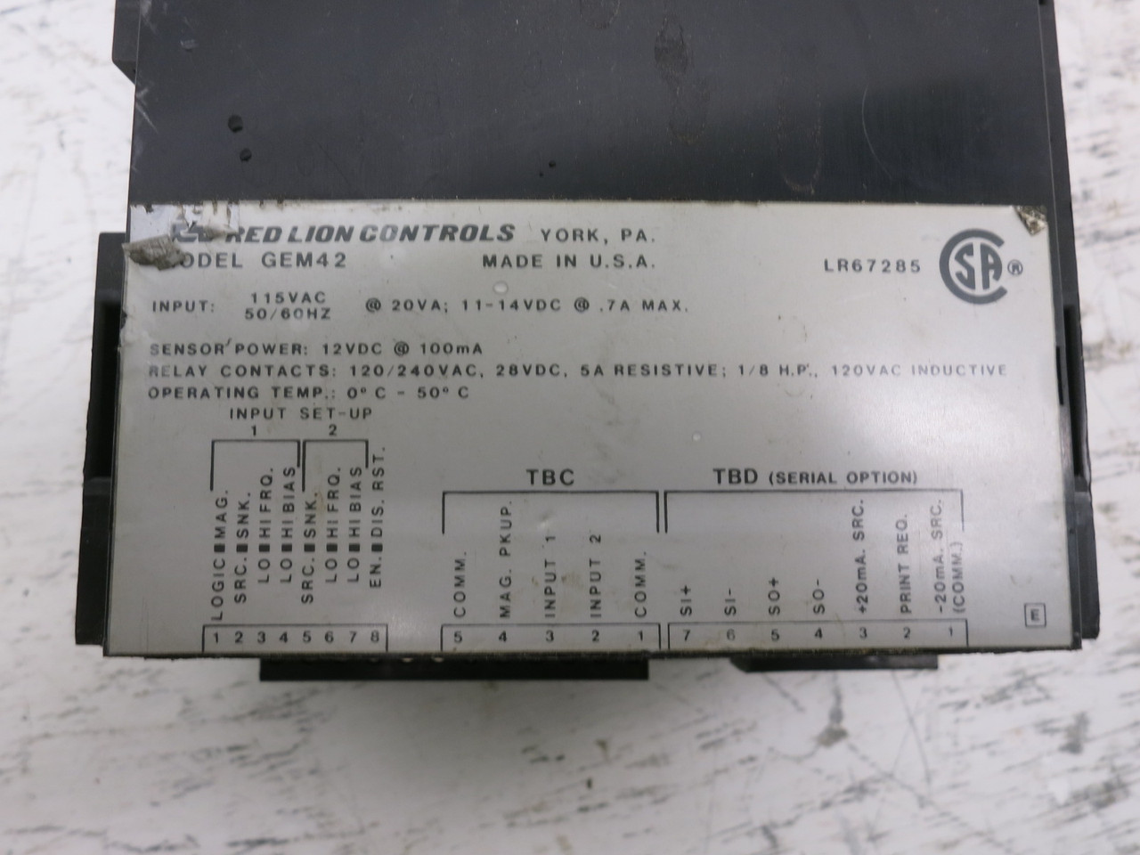 Red Lion Controls GEM42100 Model GEM42 Astro Line Gemini 4200 Microprocessor (DW8120-1)