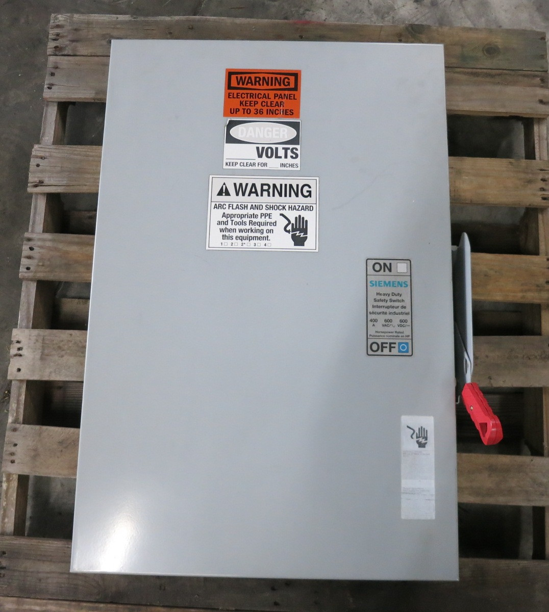 Siemens HNF365RA 400A 600V Non-Fusible Safety Switch Disconnect 400 Amp 3R (DW8119-1)