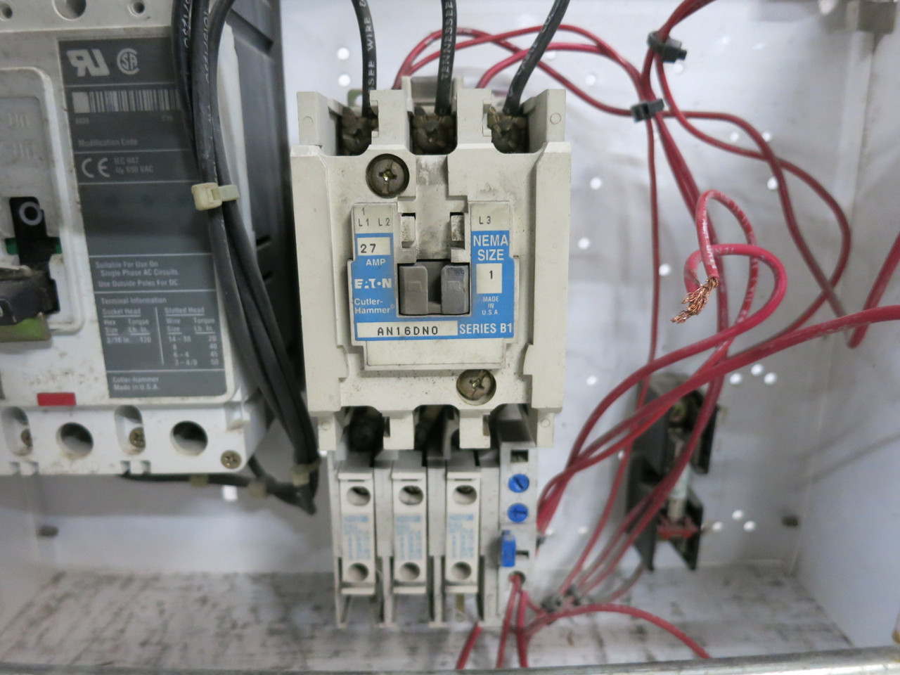 Cutler Hammer 2100 30A Breaker Size 1 Starter 12" MCC Bucket AN16DN0 30 Amp HMCP (DW8129-1)