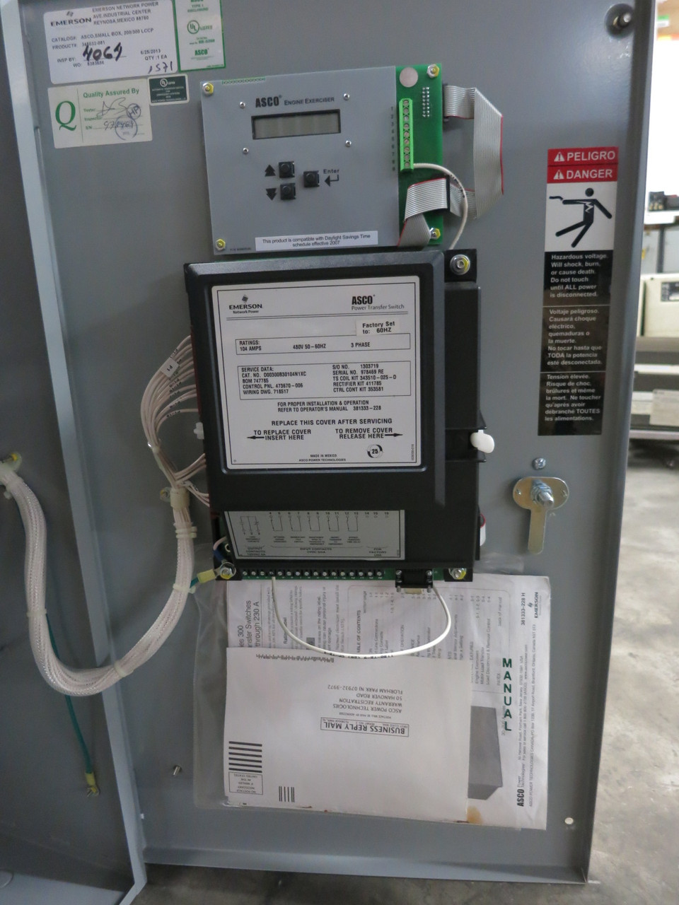 NEW ASCO D00300B30104N1XC 104A 480V Automatic Transfer Switch 104 Amp 473670-006 (DW8126-1)