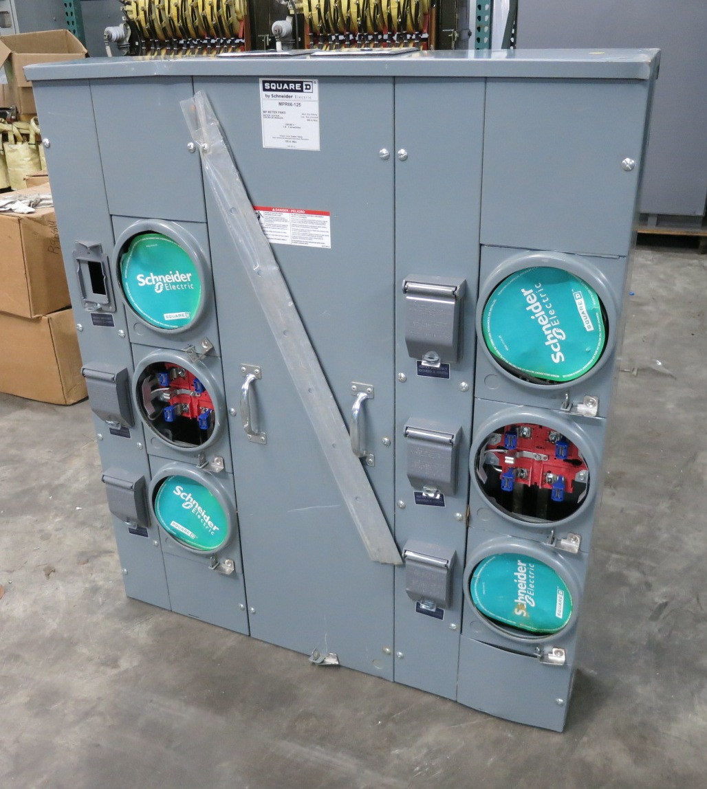 NEW Square D MPR66-125 6 Socket Meter Center 600A Bus 125A 120/240V Meter-Pak (DW8123-1)