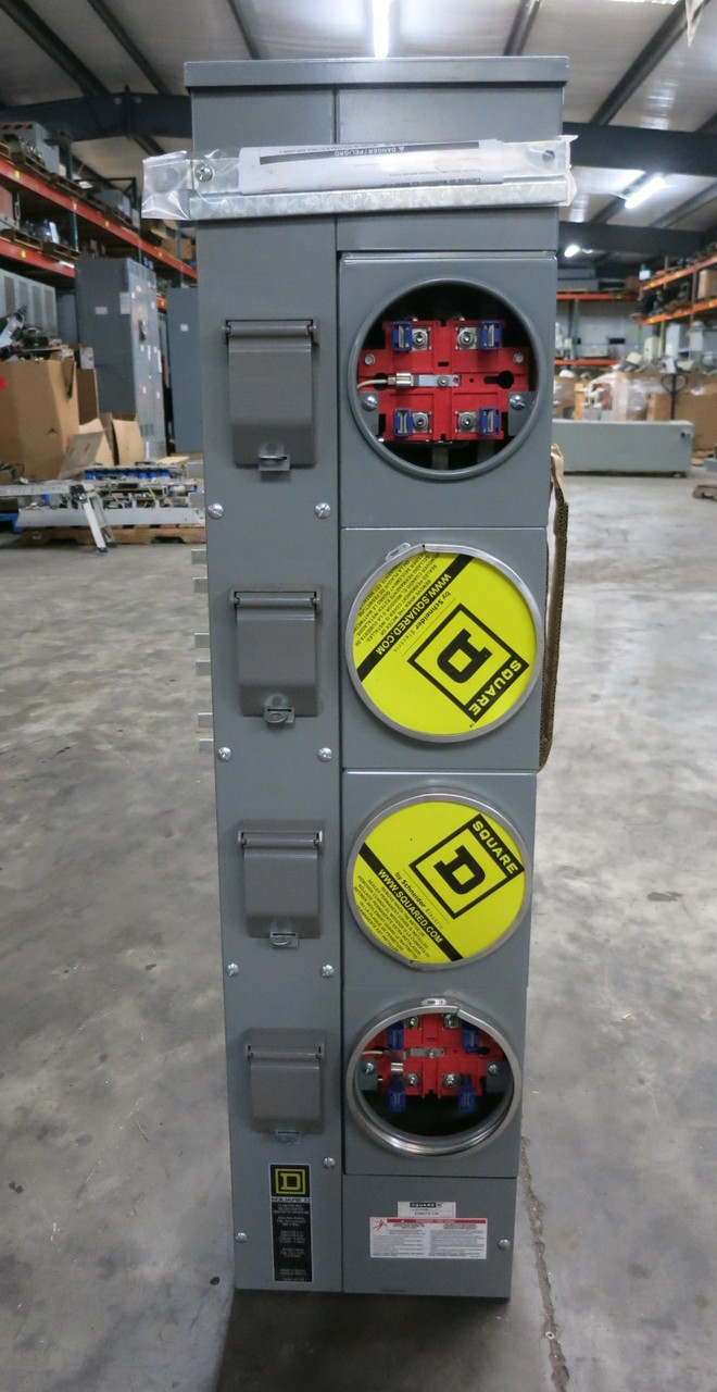 NEW Square D EZM314-125 4 Socket Meter Center 800A Bus 125A 208/120V Meter-Pak (DW8124-1)
