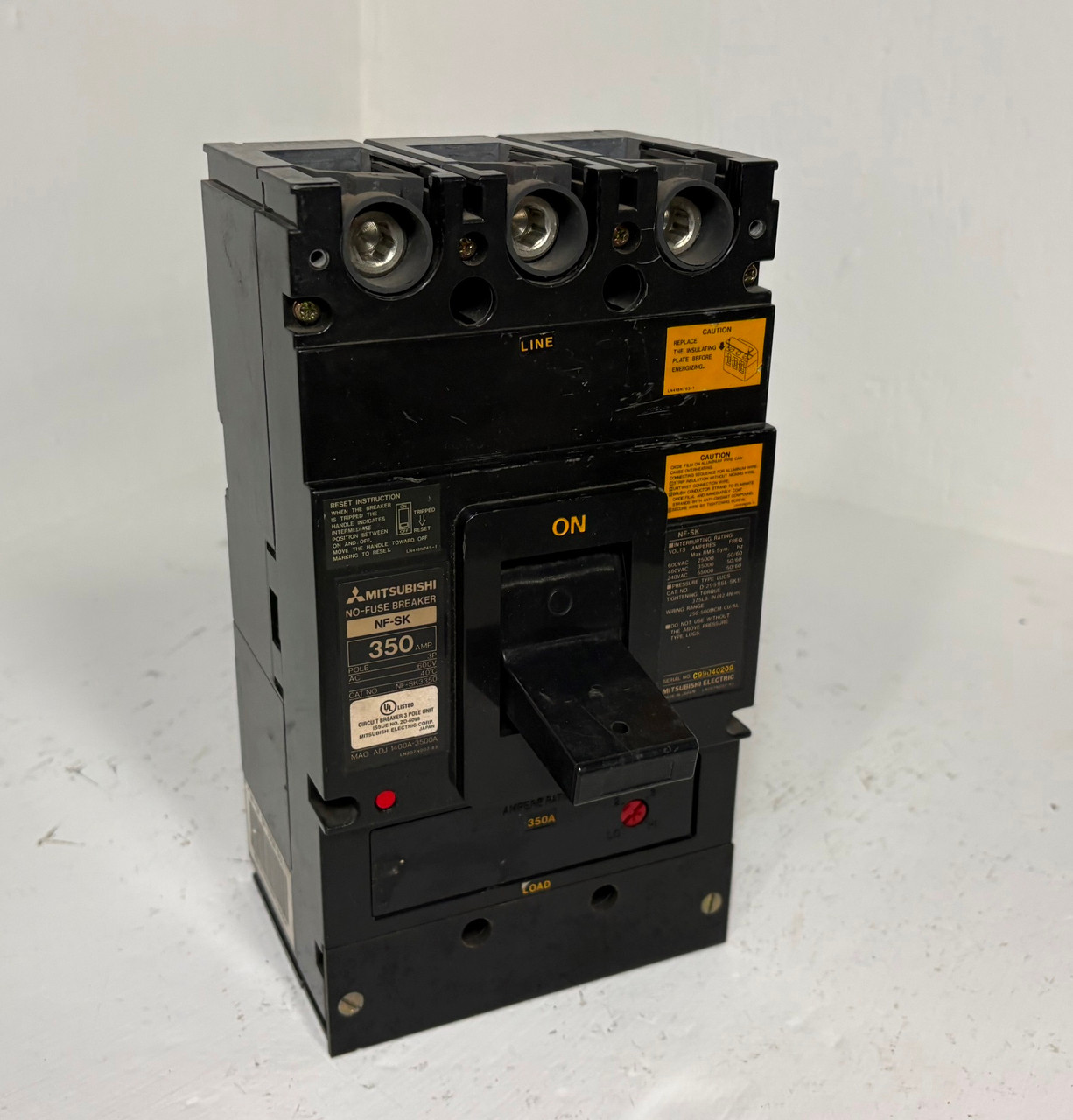 Image of Mitsubishi NF-SK3350 350A No-Fuse Circuit Breaker NF-SK 3P 600V NFSK3350 350 Amp
