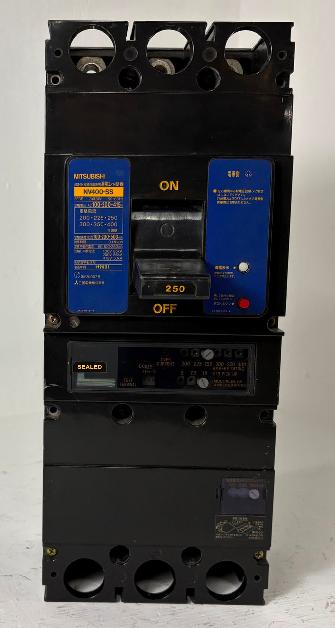 Mitsubishi NV400-SS 400A Circuit Breaker w/ 250 Amp Trip NV400SS 3P 415V (EM5913-1)