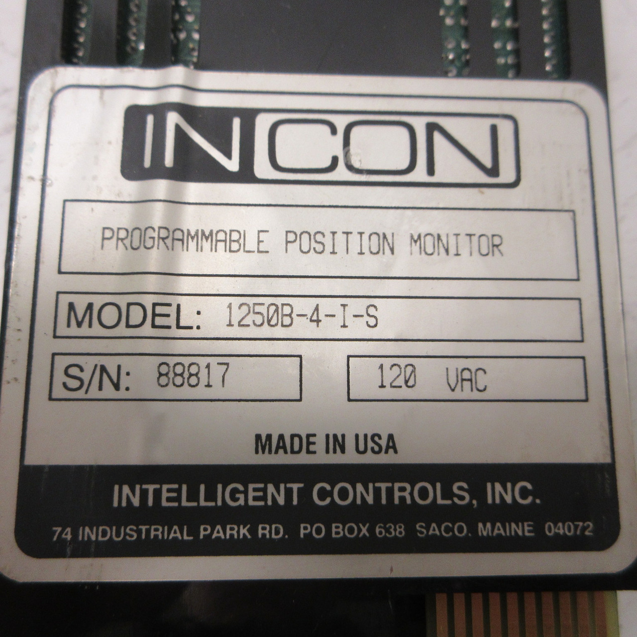 INCON 1250B-4-I-S Programmable Position Monitor 1250B In Con Panel Meter 120VAC (AH1182-2)