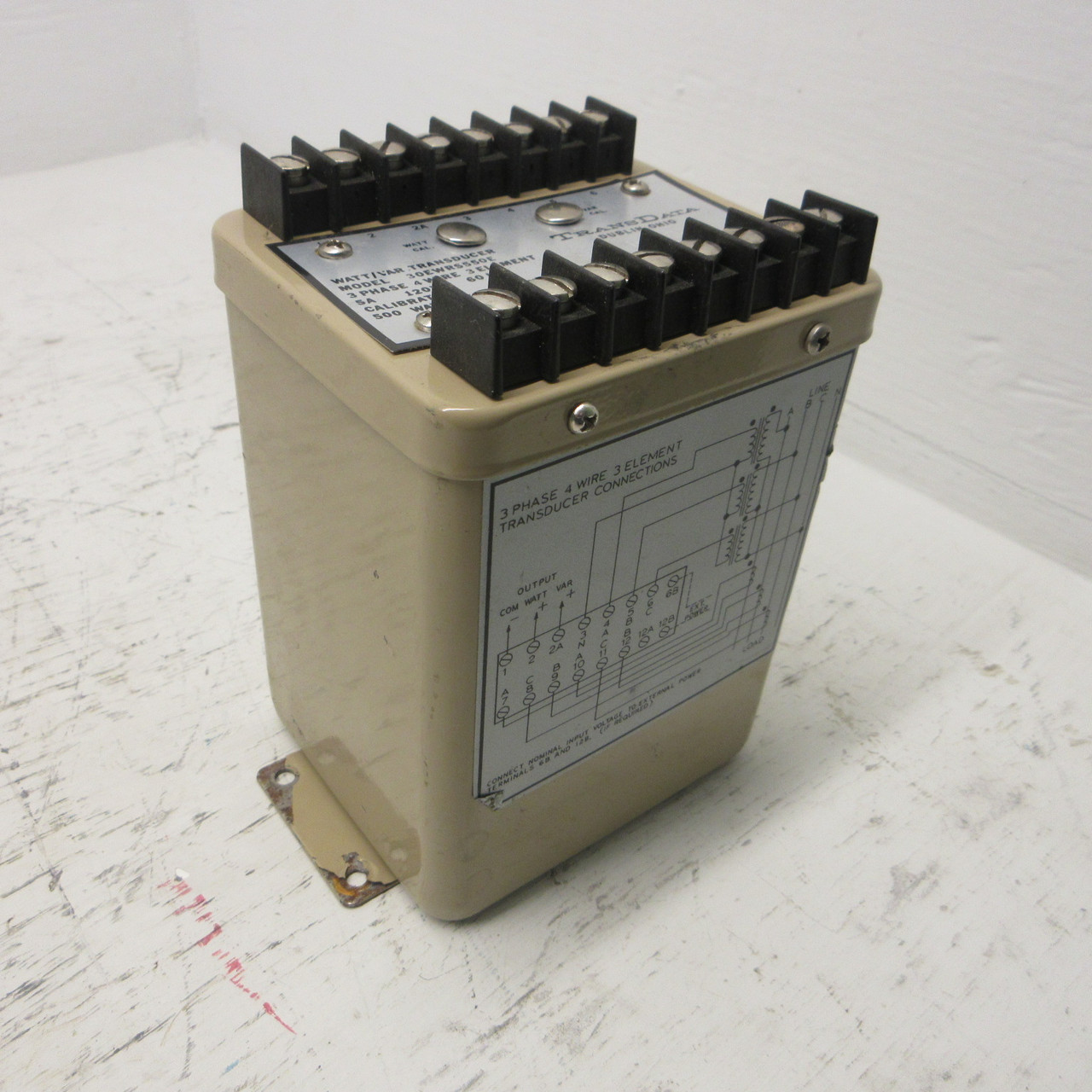 TransData 30EWRS550E Watt / Var Transducer 3PH 4W 3 Element 5A 120V 500 Watts (AH1187-1)