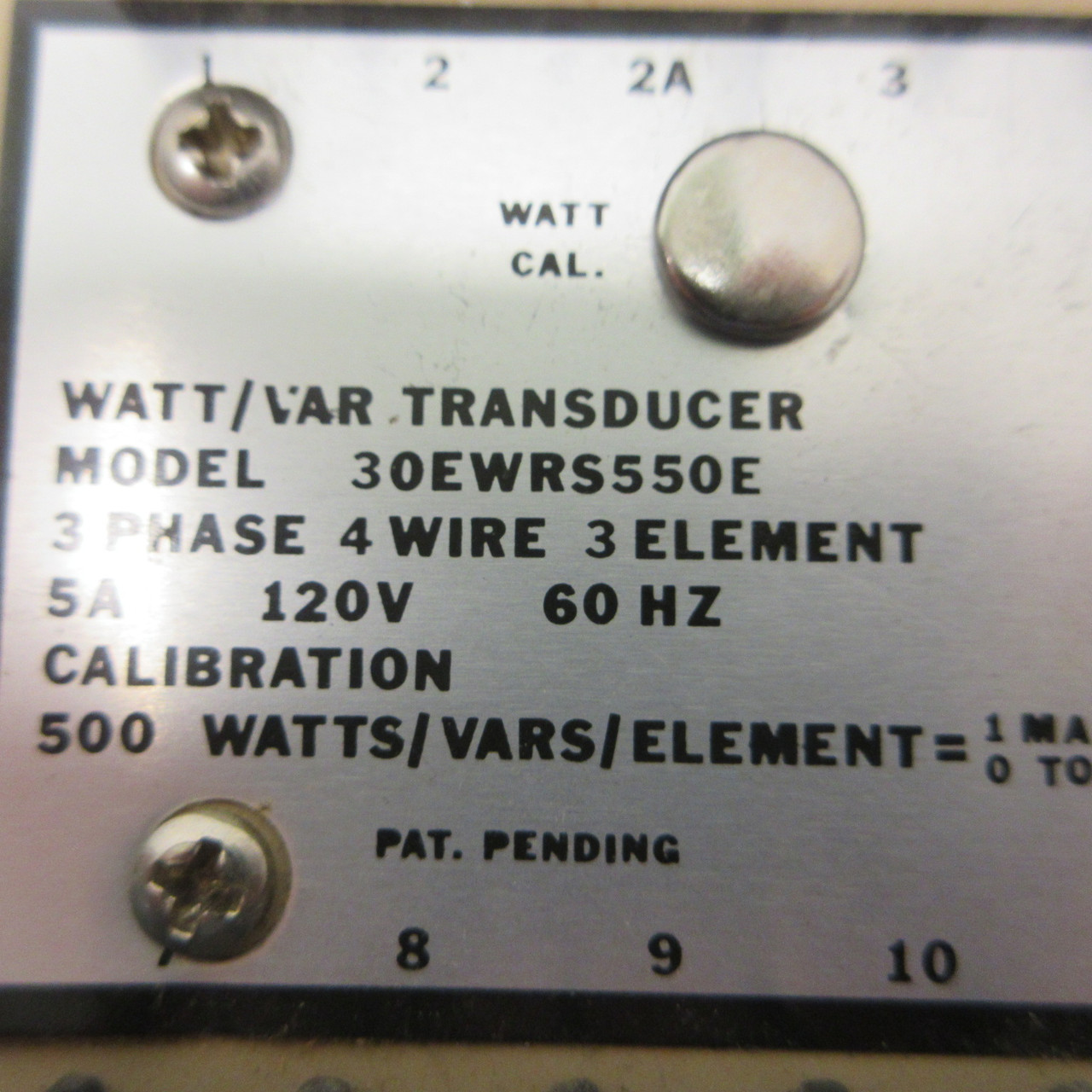 TransData 30EWRS550E Watt / Var Transducer 3PH 4W 3 Element 5A 120V 500 Watts (AH1187-1)