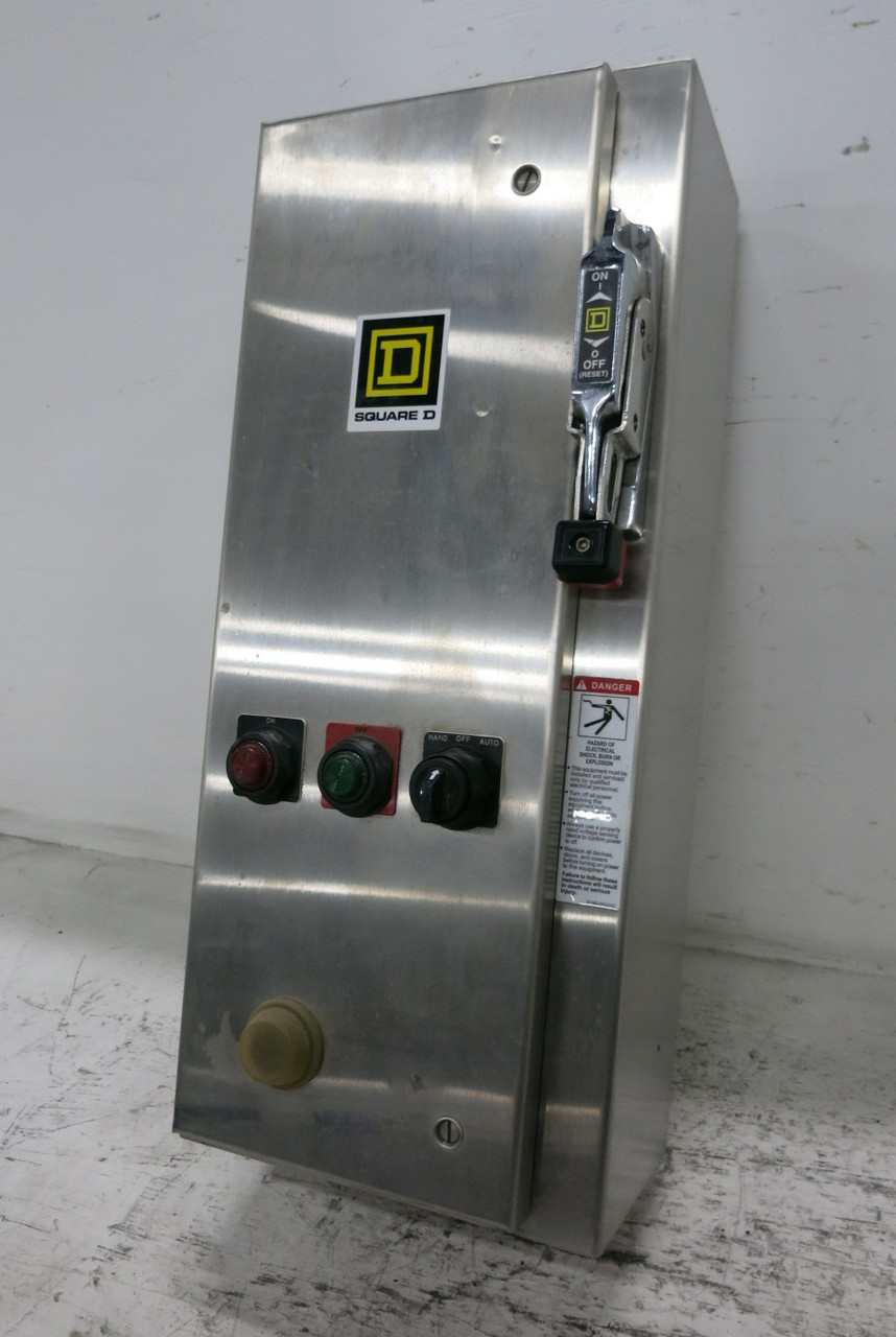 Image of NEW Square D 30A Breaker Size 1 Starter Combination Box Stainless Combo GJL 4/4X