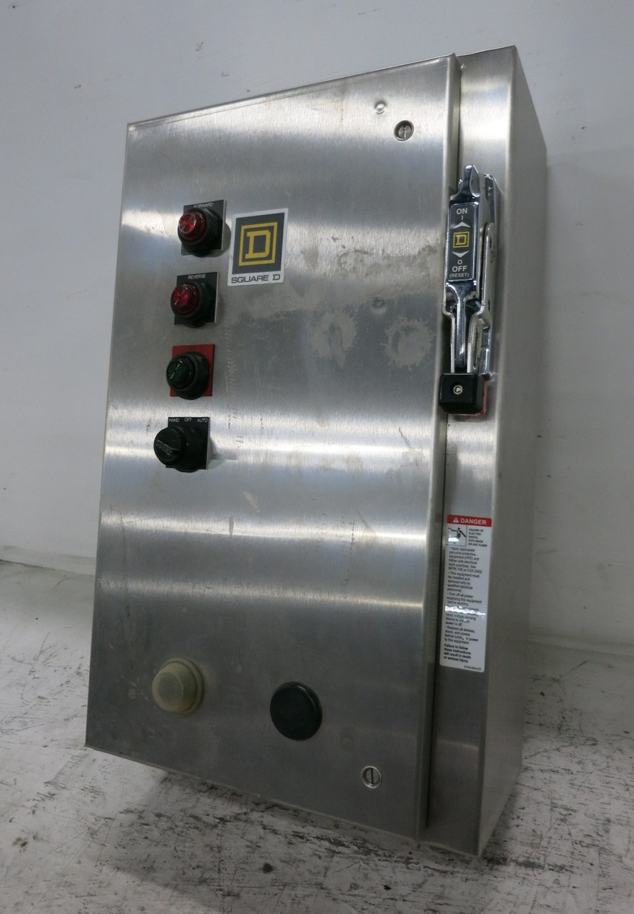 Image of NEW Square D 30A Breaker Size 1 Reversing Starter Combo Box Stainless HLL 4/4X