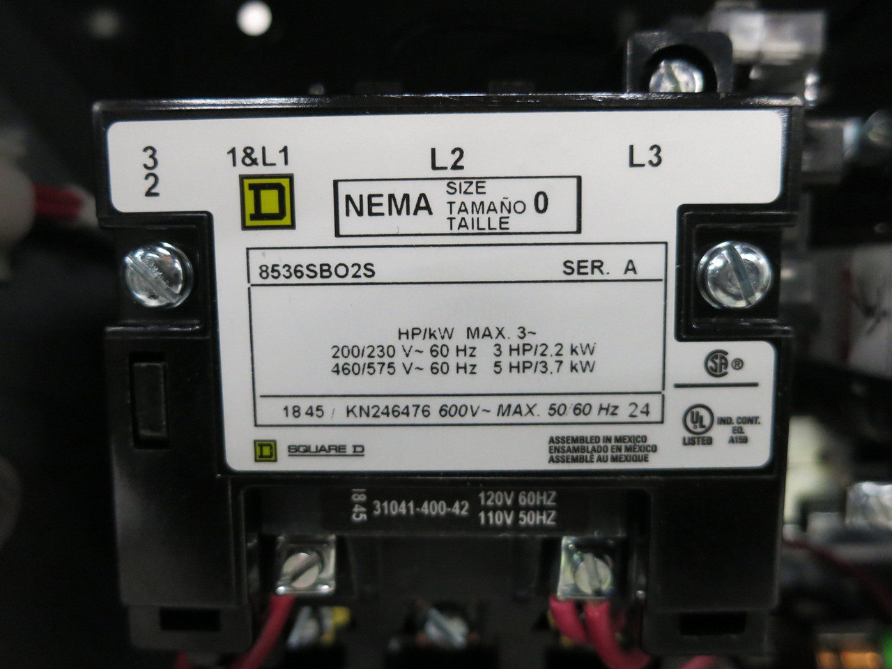 NEW Square D 8536SBO2S Enclosed Size 0 Motor Starter 120V Coil 5 HP 8536SB02S (DW8136-1)