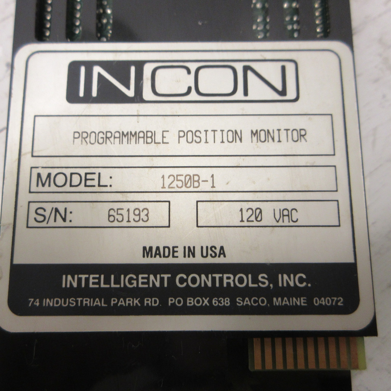INCON 1250B-1 Programmable Position Monitor 1250B In Con Panel Meter 120VAC USA (AH1196-1)
