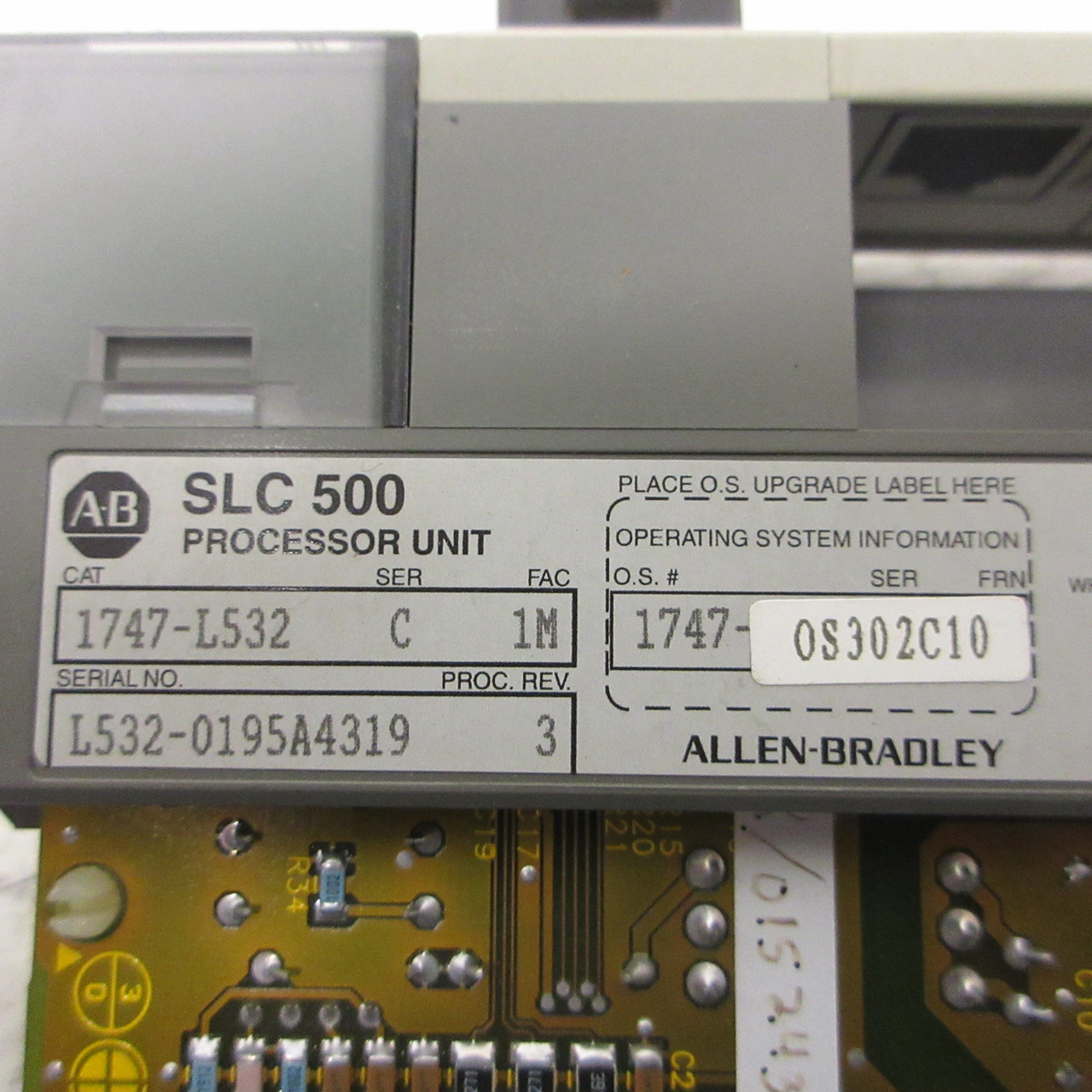 Allen Bradley 1747-L532 Ser C Rev 3 FAC 1M SLC500 5/03 CPU Processor Unit w/ Key (AH1202-1)